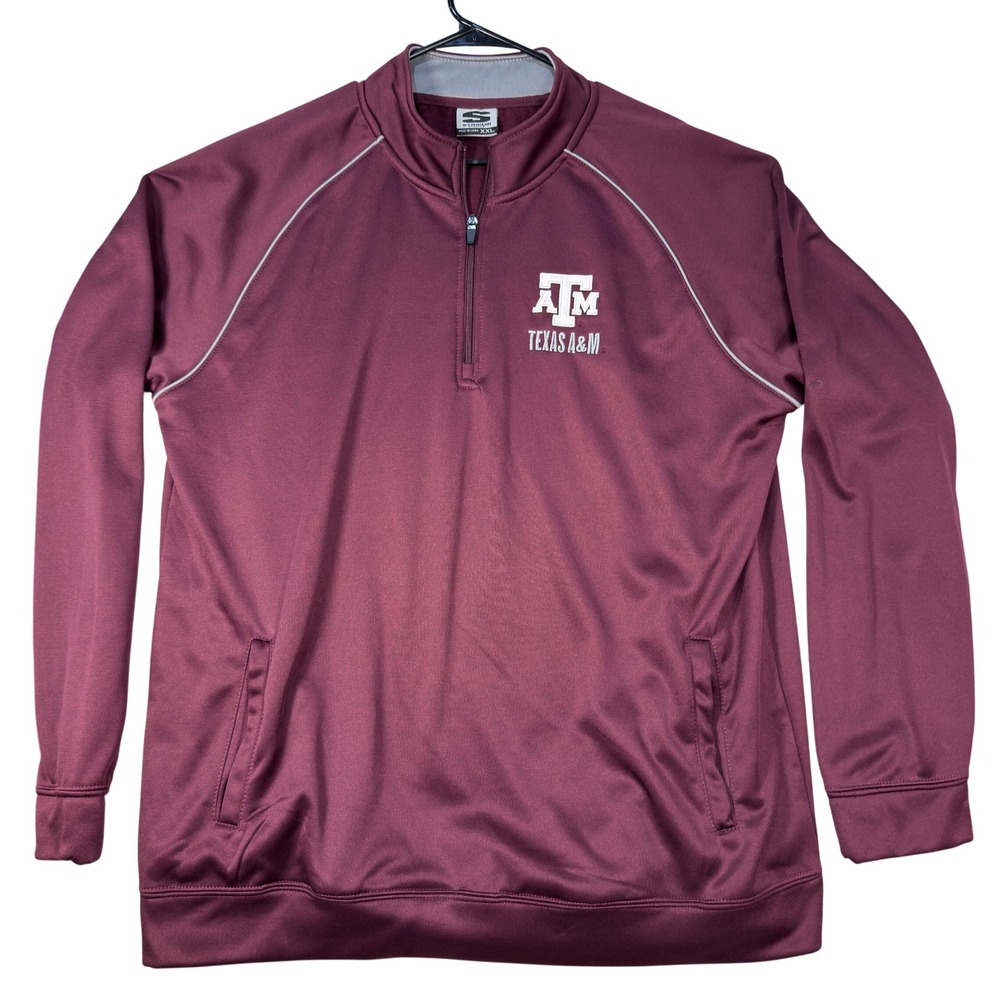 Stadium Athletics Texas A&M Pullover XXL 1/4 Zip Fleece Lined Maroon